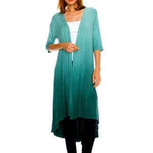 Teal Rhinestone Cardigan Medium Vocal